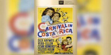 Vintage poster of Carnival in Costa Rica from 1947.