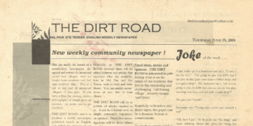 Front page of The Dirt Road newspaper’s first edition in Santa Teresa, Costa Rica
