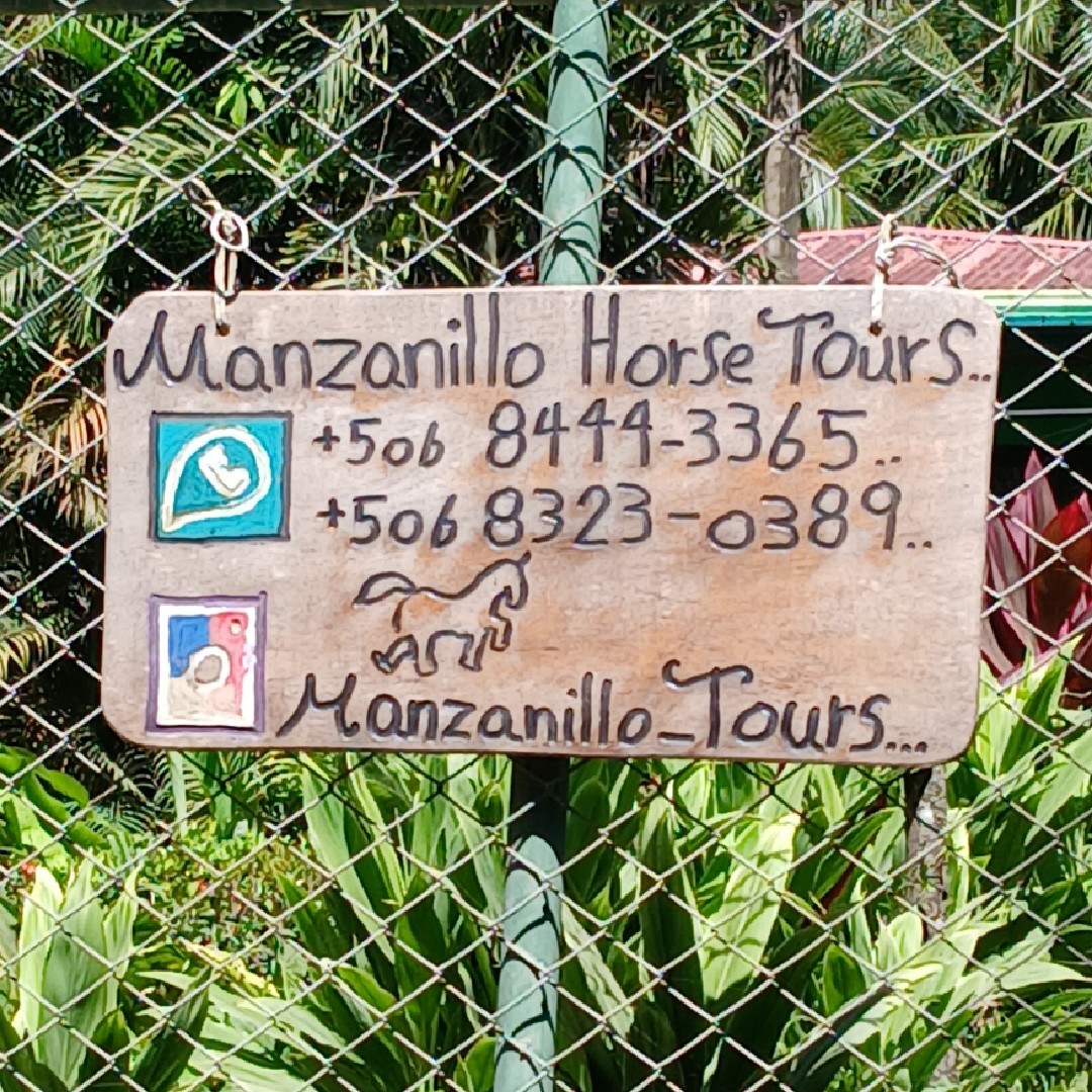 Sign for Manzanillo Horse Tours in Santa Teresa, Costa Rica