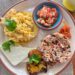 Colorful Gallo Pinto Breakfast at Tropical Latino Restaurante Shambala, Santa Teresa