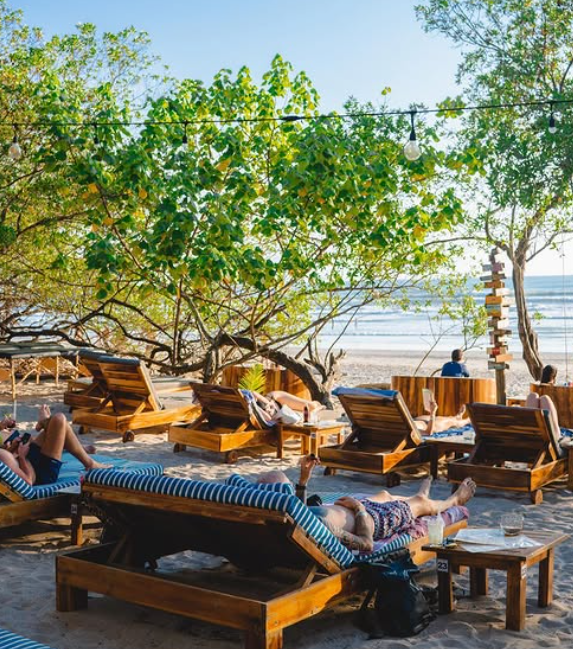 Beachfront dining at Banana Beach in Santa Teresa Costa Rica