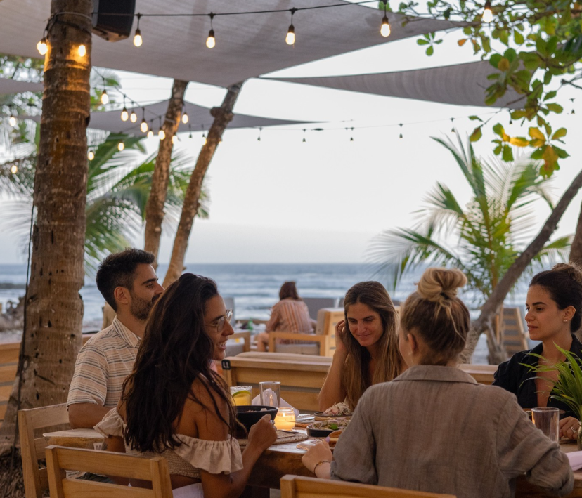 Beachfront dining at Blue Mist in Santa Teresa Costa Rica