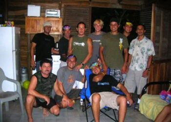 Young Brett during his first year after moving to Costa Rica, surrounded by new Costa Rican friends in Mal País, Costa Rica.